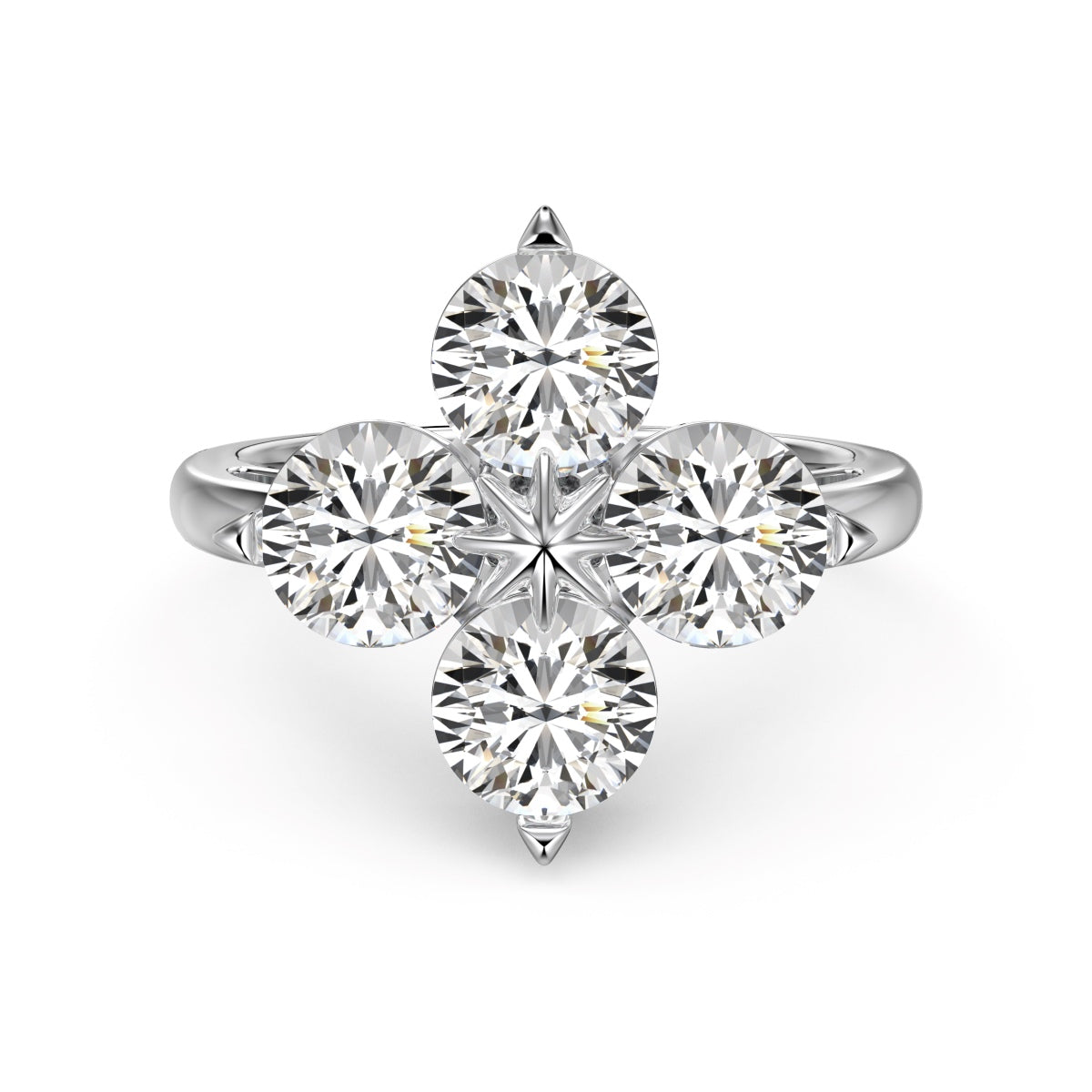 [Elowen Jewels]Four-Leaf Clover Eight-Pointed Star Ring