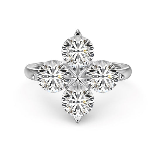 [Elowen Jewels]Four-Leaf Clover Eight-Pointed Star Ring