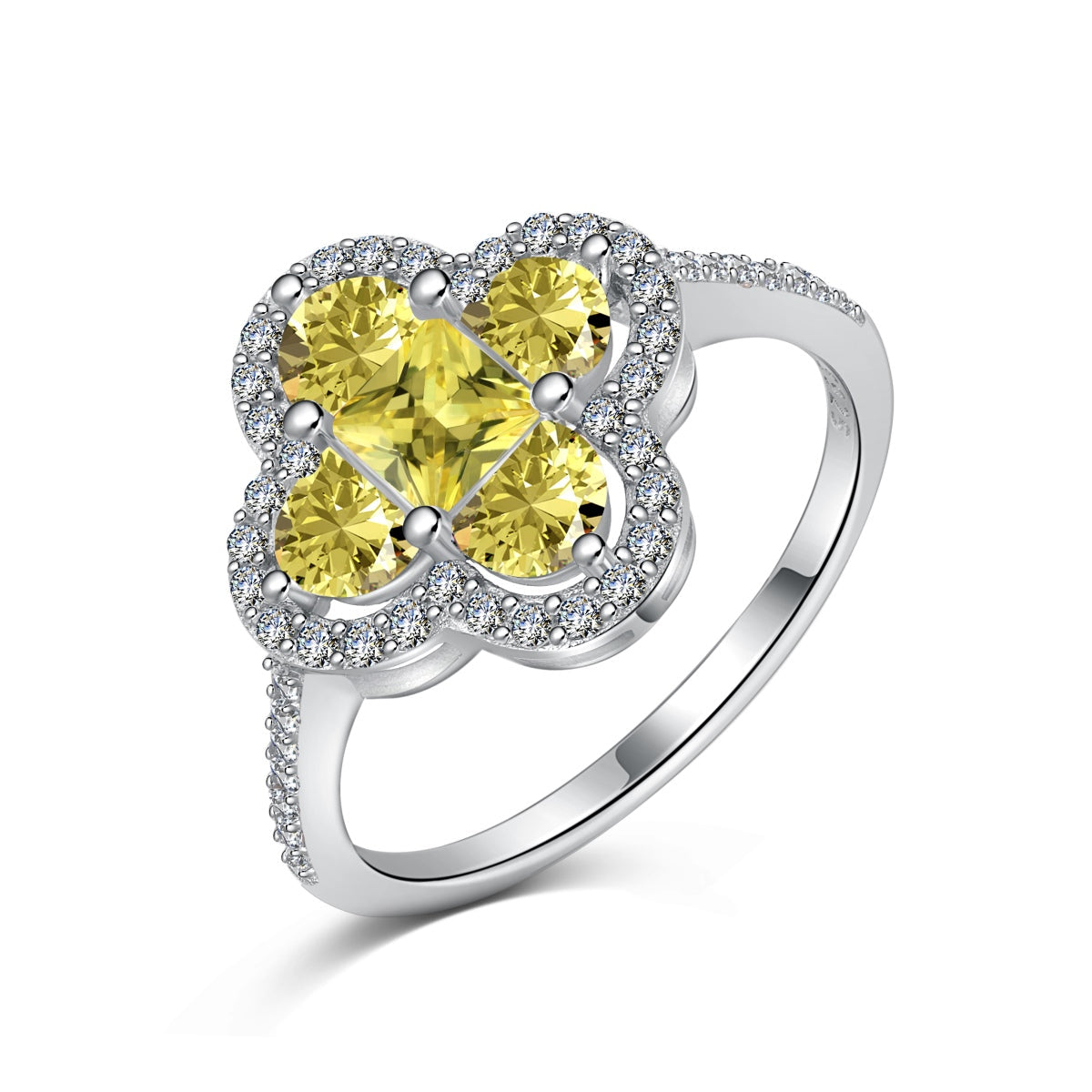 [Elowen Jewels]Luxurious Eternity Flower Shape Banquet Ring