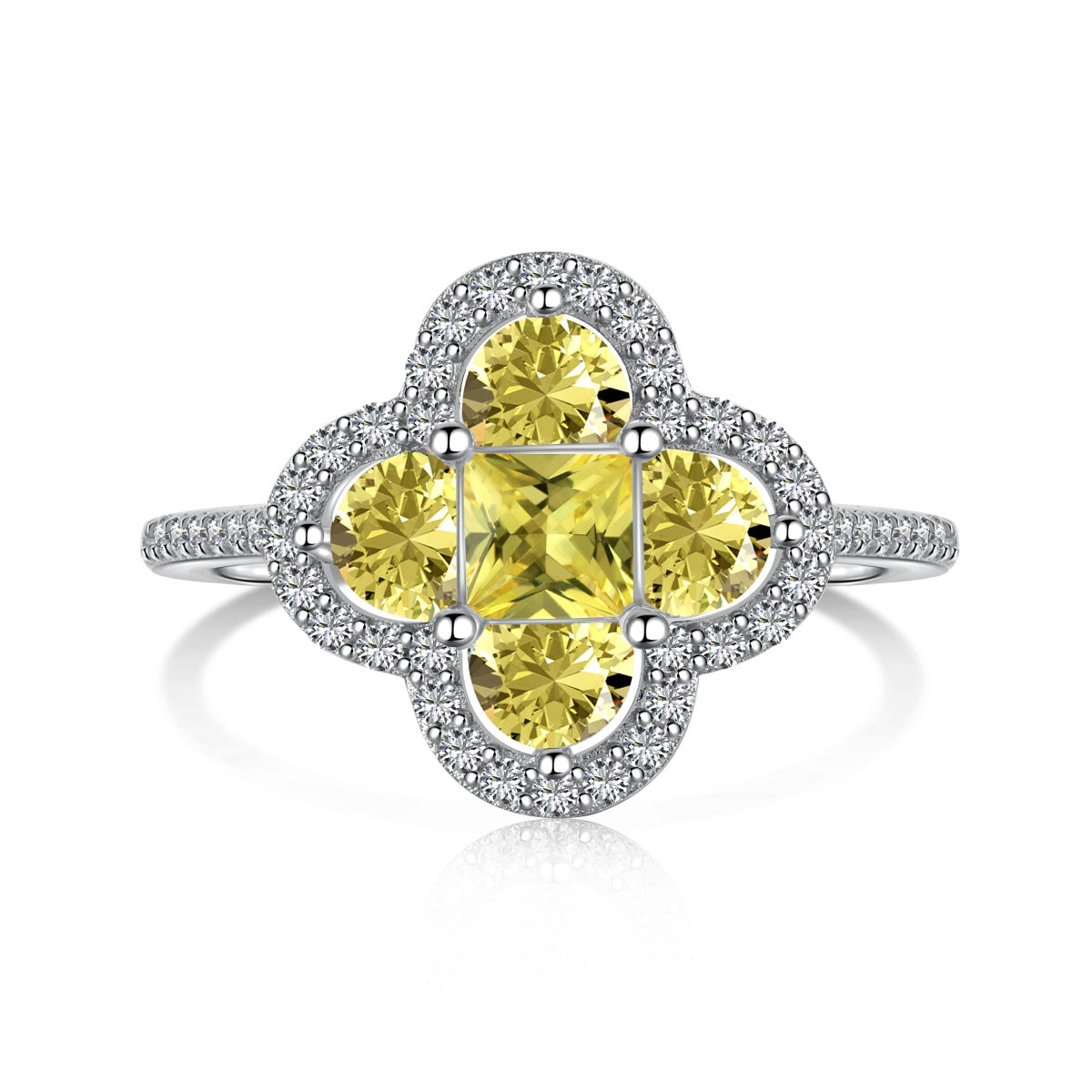 [Elowen Jewels]Luxurious Eternity Flower Shape Banquet Ring