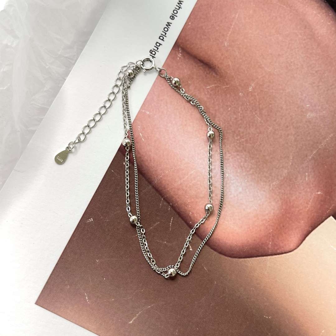 [Elowen Jewels]Delicate Bead Double Layer Bracelet