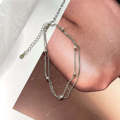 [Elowen Jewels]Delicate Bead Double Layer Bracelet