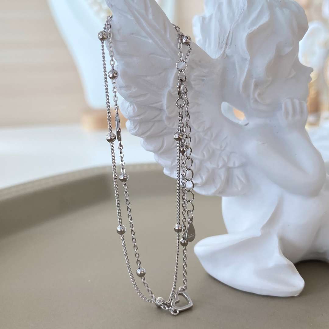[Elowen Jewels]Dainty Double Layer Love Heart Bracelet
