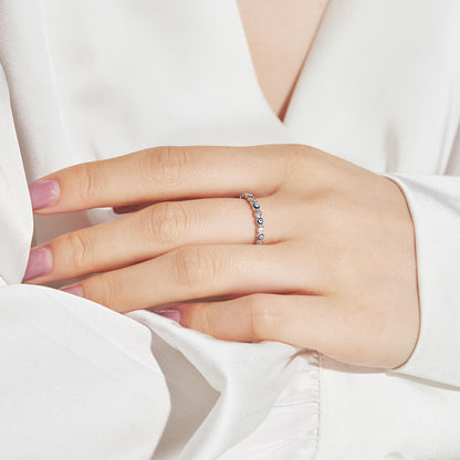 [Elowen Jewels]Sparkling Vibrant Round Shape Daily Ring