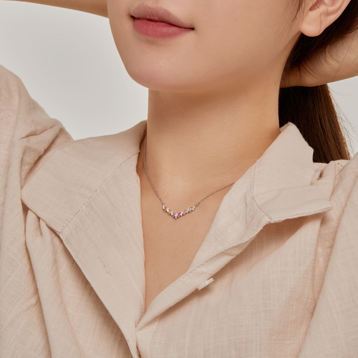 [Elowen Jewels]Dazzling Rainbow Necklace