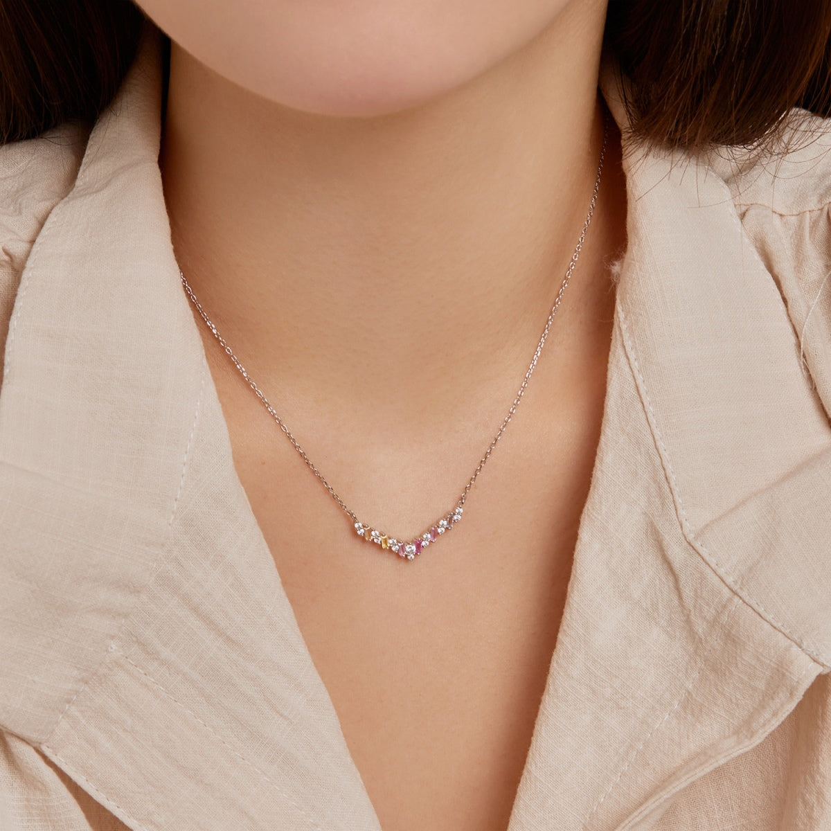 [Elowen Jewels]Dazzling Rainbow Necklace