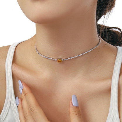 [Elowen Jewels]2.0 carat Ornate Emerald Cut Necklace