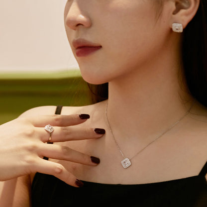 [Elowen Jewels]Sparkling Asscher Cut Necklace