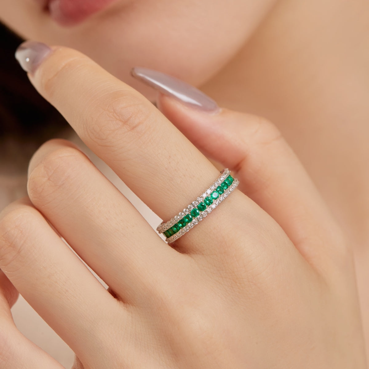 [Elowen Jewels]Delicate Colorful Round Cut Daily Ring