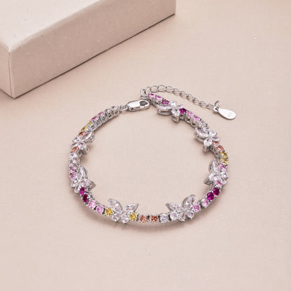 [Elowen Jewels]Ornate Colorful Butterfly Shape Round Cut Daily Bracelet