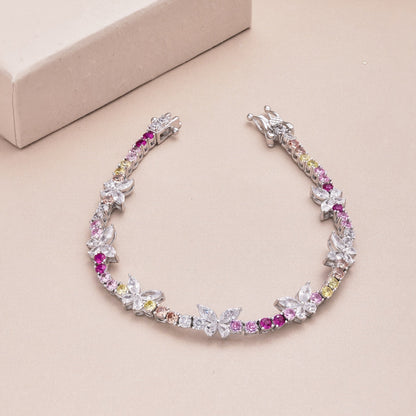 [Elowen Jewels]Ornate Colorful Butterfly Shape Round Cut Daily Bracelet