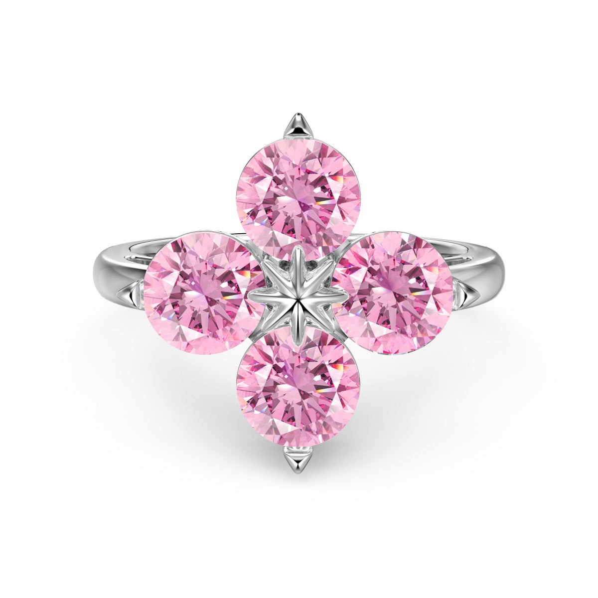 [Elowen Jewels]Four-Leaf Clover Eight-Pointed Star Ring