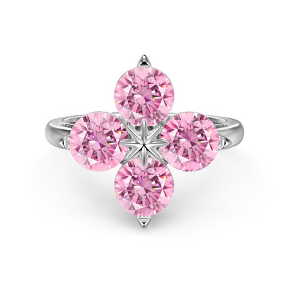 [Elowen Jewels]Four-Leaf Clover Eight-Pointed Star Ring