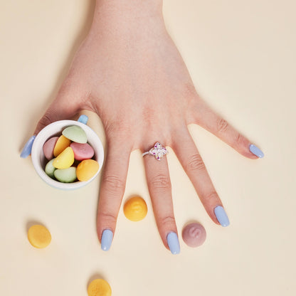 [Elowen Jewels]Luxurious Colorful Flower Shape Banquet Ring