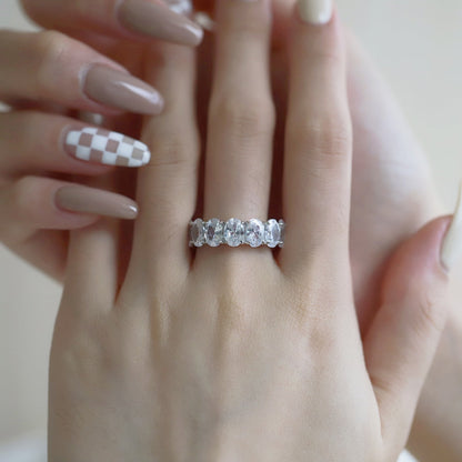 [Elowen Jewels]Dainty Elongated Cushion Cut Tennis Ring
