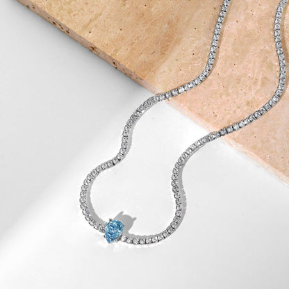 [Elowen Jewels]1.0 carat Unique Pear Cut Tennis Necklace