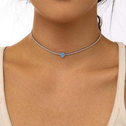 [Elowen Jewels]1.0 carat Unique Pear Cut Tennis Necklace