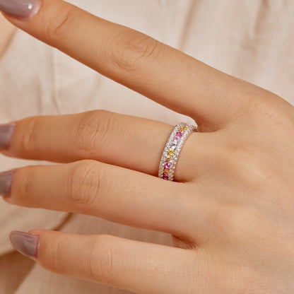 [Elowen Jewels]Delicate Colorful Round Cut Daily Ring