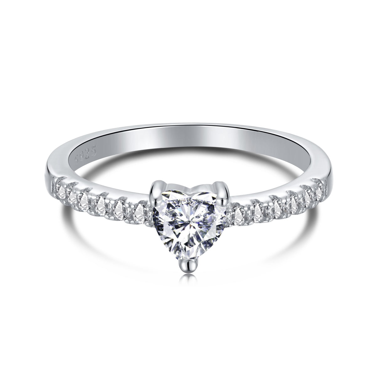 [Elowen Jewels]0.5 Carat CaratEternity Charming Heart Shape Lover Ring