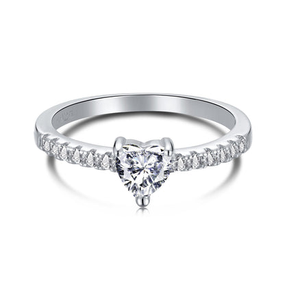 [Elowen Jewels]0.5 Carat CaratEternity Charming Heart Shape Lover Ring