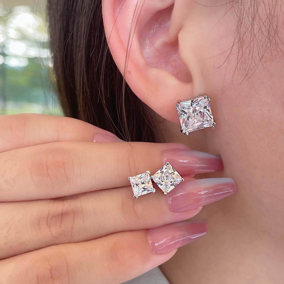 [Elowen Jewels]Delicate Square Shape Earrings