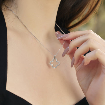 [Elowen Jewels]Four-Leaf Clover Hollow Design Exquisite Necklace