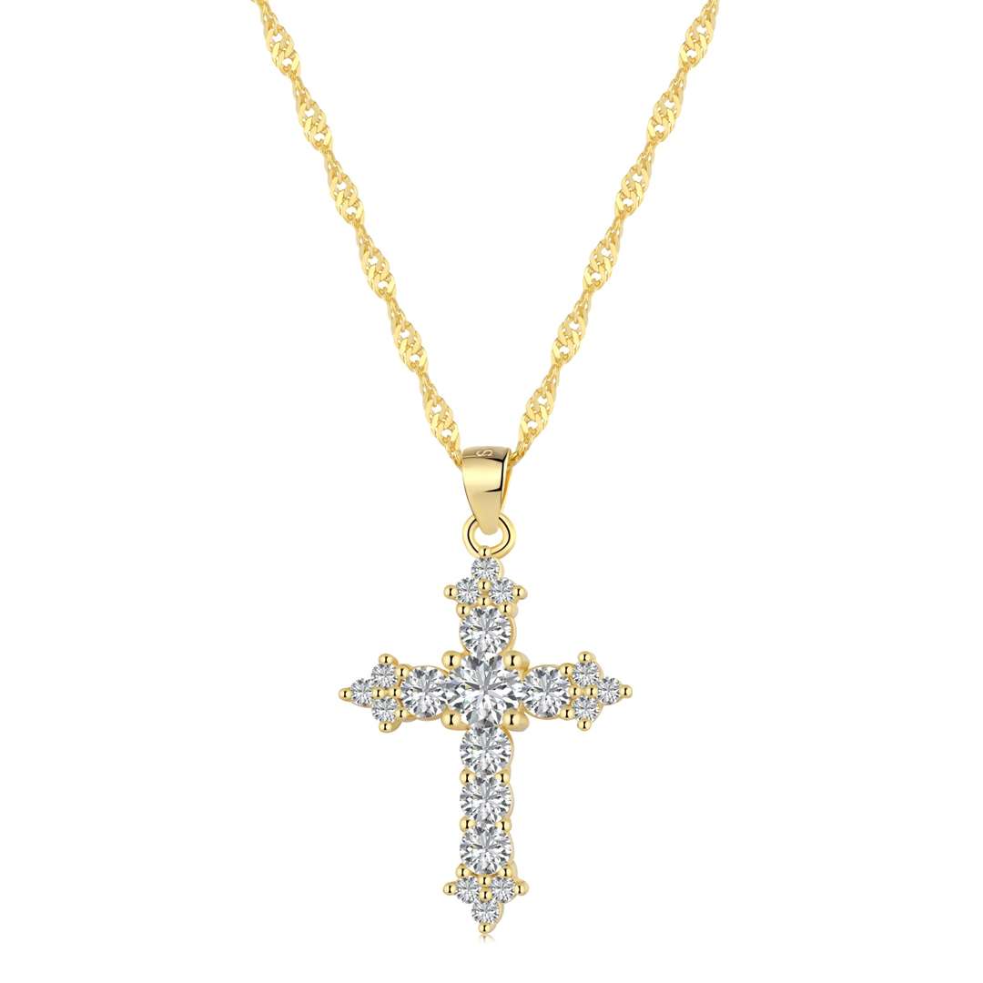[Elowen Jewels]Delicate Cross Shape Necklace