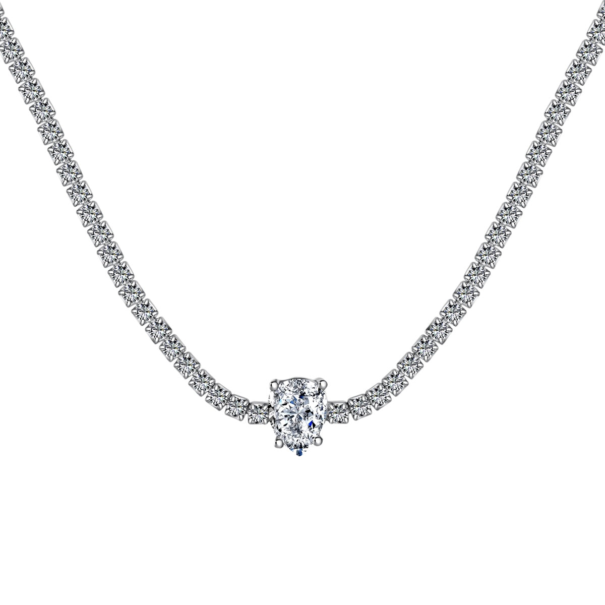 [Elowen Jewels]1.0 carat Unique Pear Cut Tennis Necklace