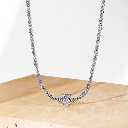[Elowen Jewels]1.0 carat Unique Pear Cut Tennis Necklace