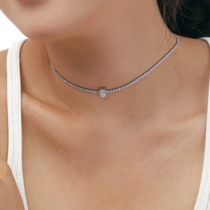 [Elowen Jewels]1.0 carat Unique Pear Cut Tennis Necklace
