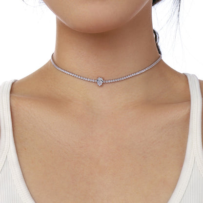 [Elowen Jewels]1.0 carat Unique Pear Cut Tennis Necklace