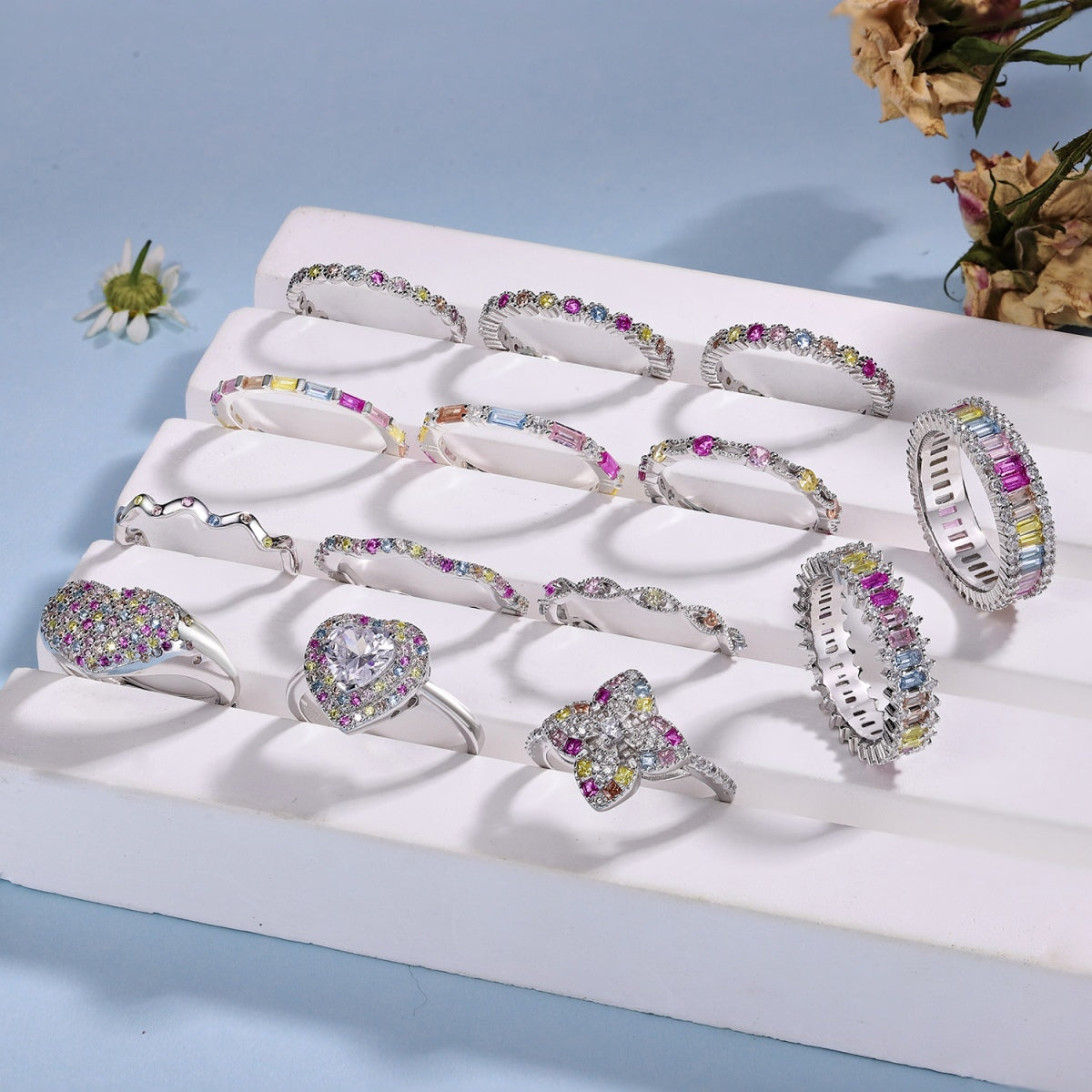 [Elowen Jewels]Ornate Vibrant Round Cut Daily Ring