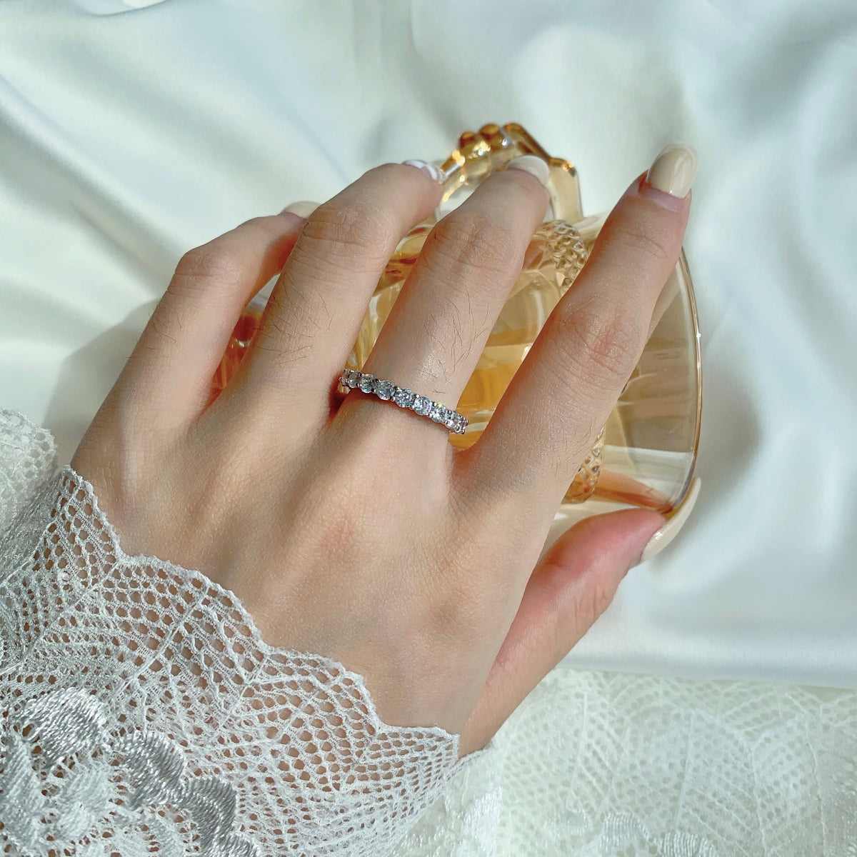 [Elowen Jewels]Sparkling Round Cut Tennis Ring
