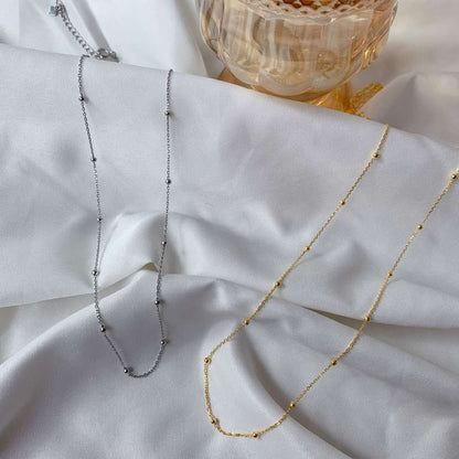 [Elowen Jewels]Small Bead Clavicle Chain Simple Necklace