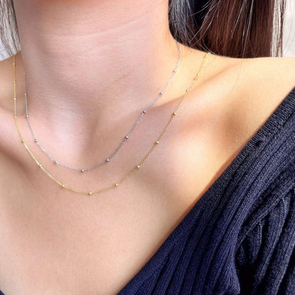 [Elowen Jewels]Small Bead Clavicle Chain Simple Necklace