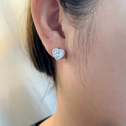 [Elowen Jewels]Sparkling Heart Shape Lover Earrings