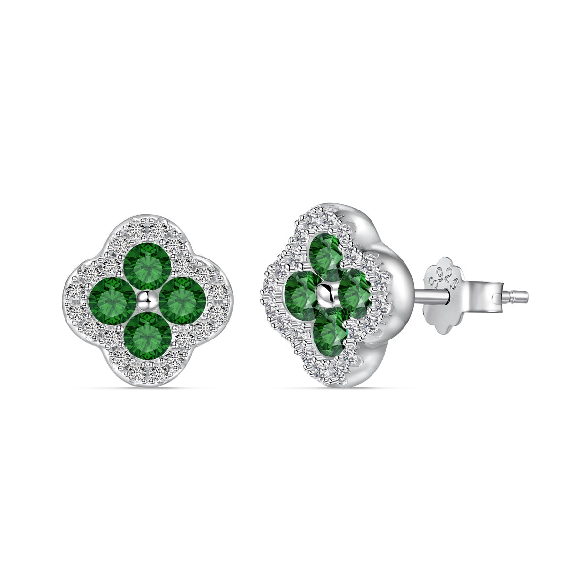 [Elowen Jewels]Four-Leaf Clover Flower Shaped Earrings