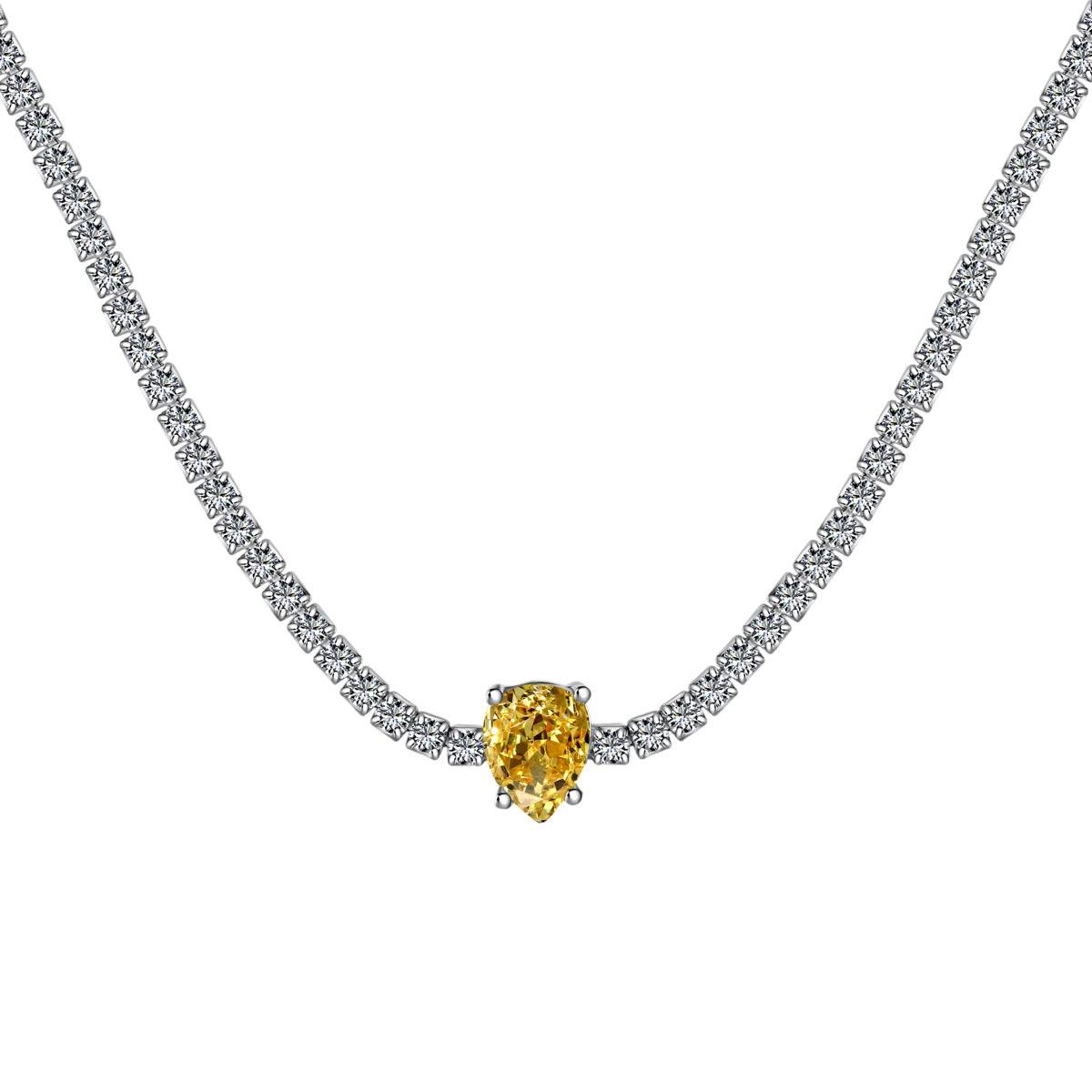 [Elowen Jewels]1.0 carat Unique Pear Cut Tennis Necklace
