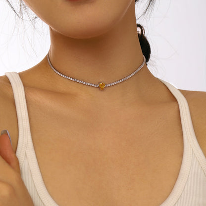 [Elowen Jewels]1.0 carat Unique Pear Cut Tennis Necklace