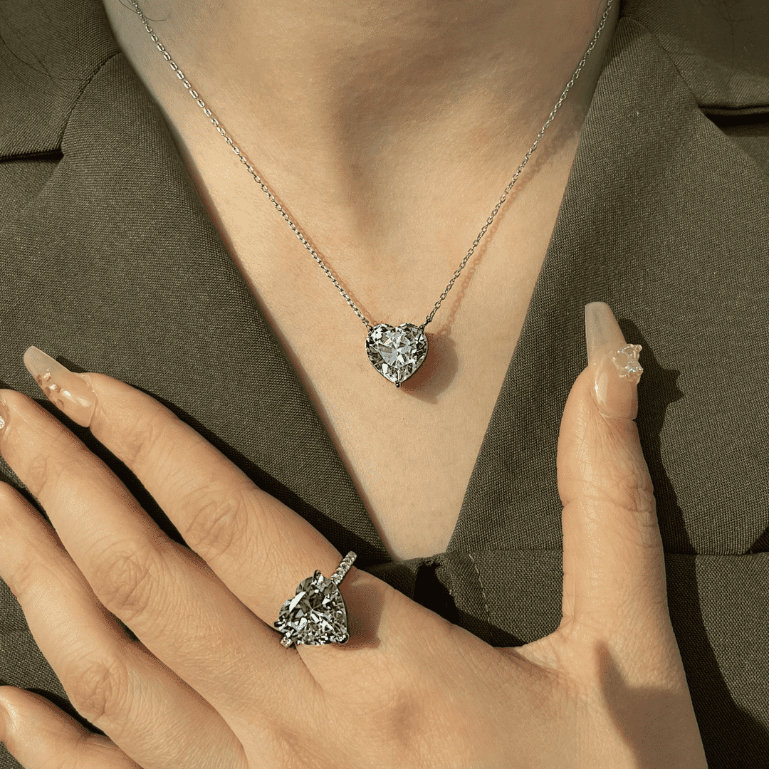 [Elowen Jewels]6.0 carat Radiant Heart Shape Necklace
