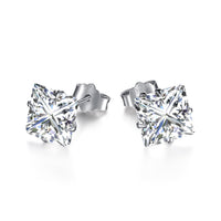 [Elowen Jewel]Stylish Shiny Square Center Stone Stud Earrings