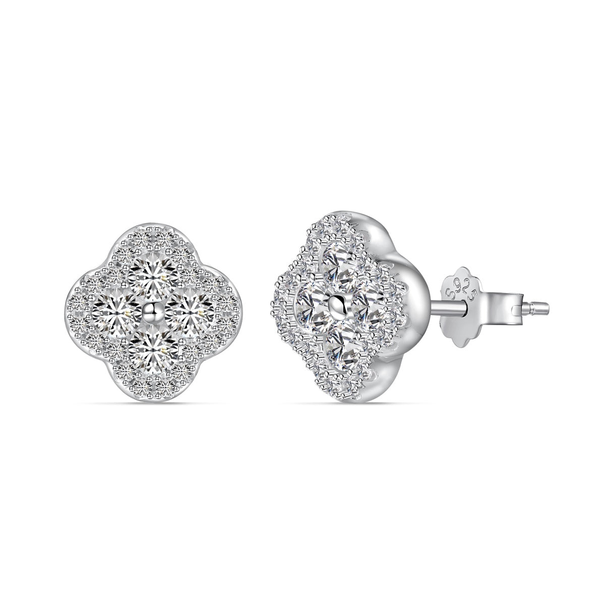 [Elowen Jewels]Four-Leaf Clover Flower Shaped Earrings