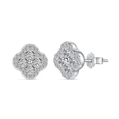 [Elowen Jewels]Four-Leaf Clover Flower Shaped Earrings