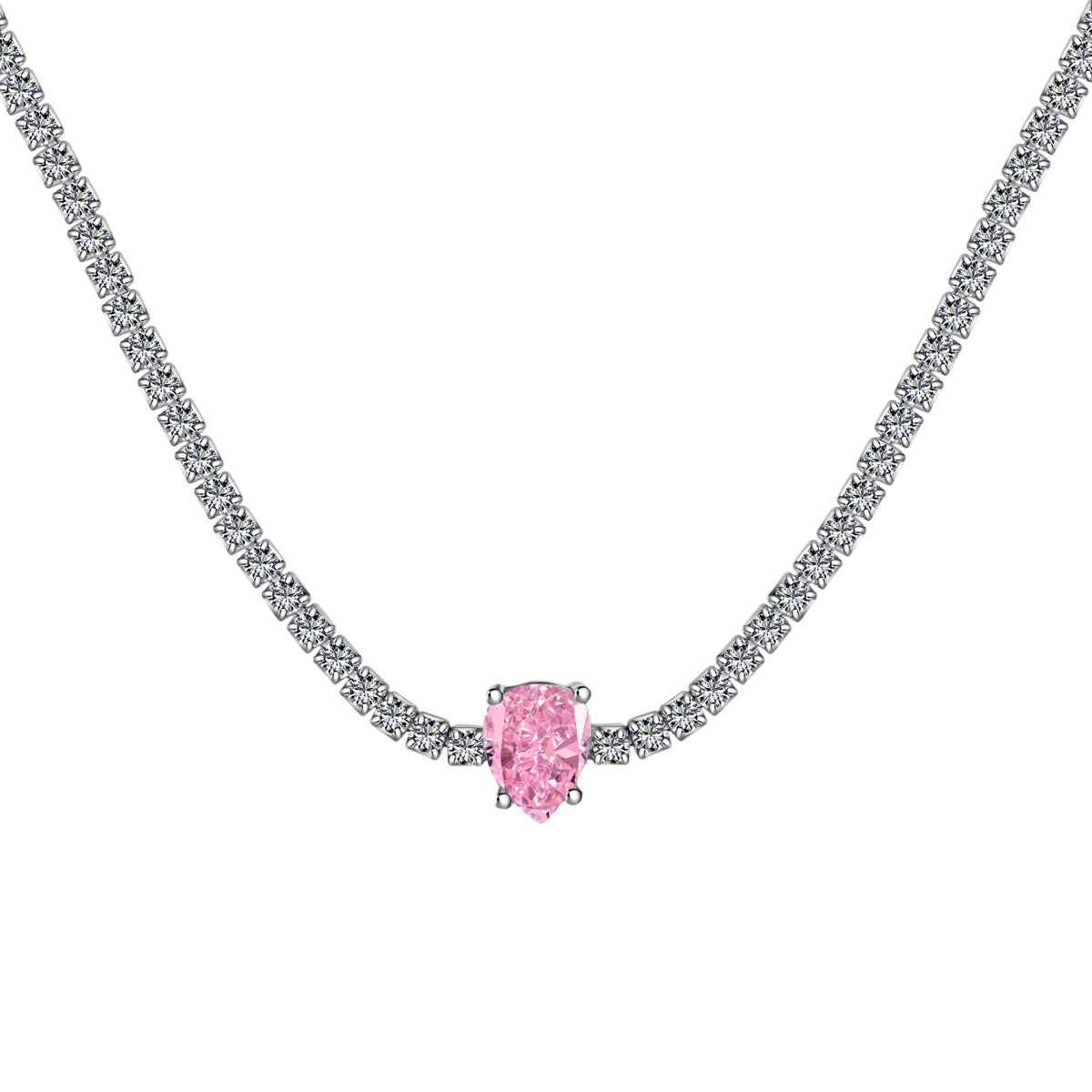 [Elowen Jewels]1.0 carat Unique Pear Cut Tennis Necklace
