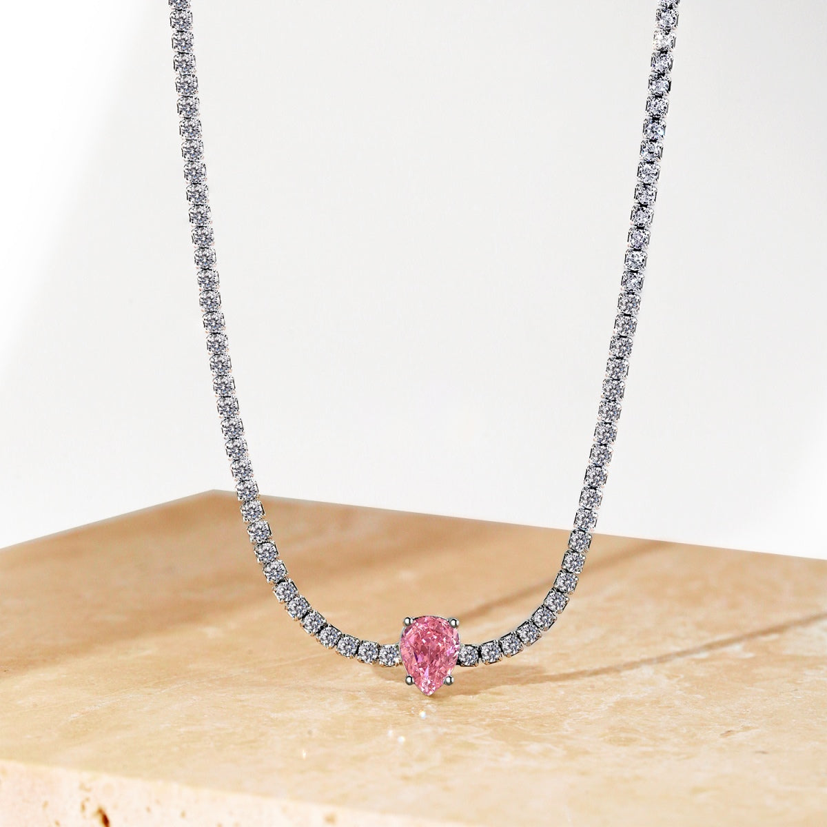 [Elowen Jewels]1.0 carat Unique Pear Cut Tennis Necklace