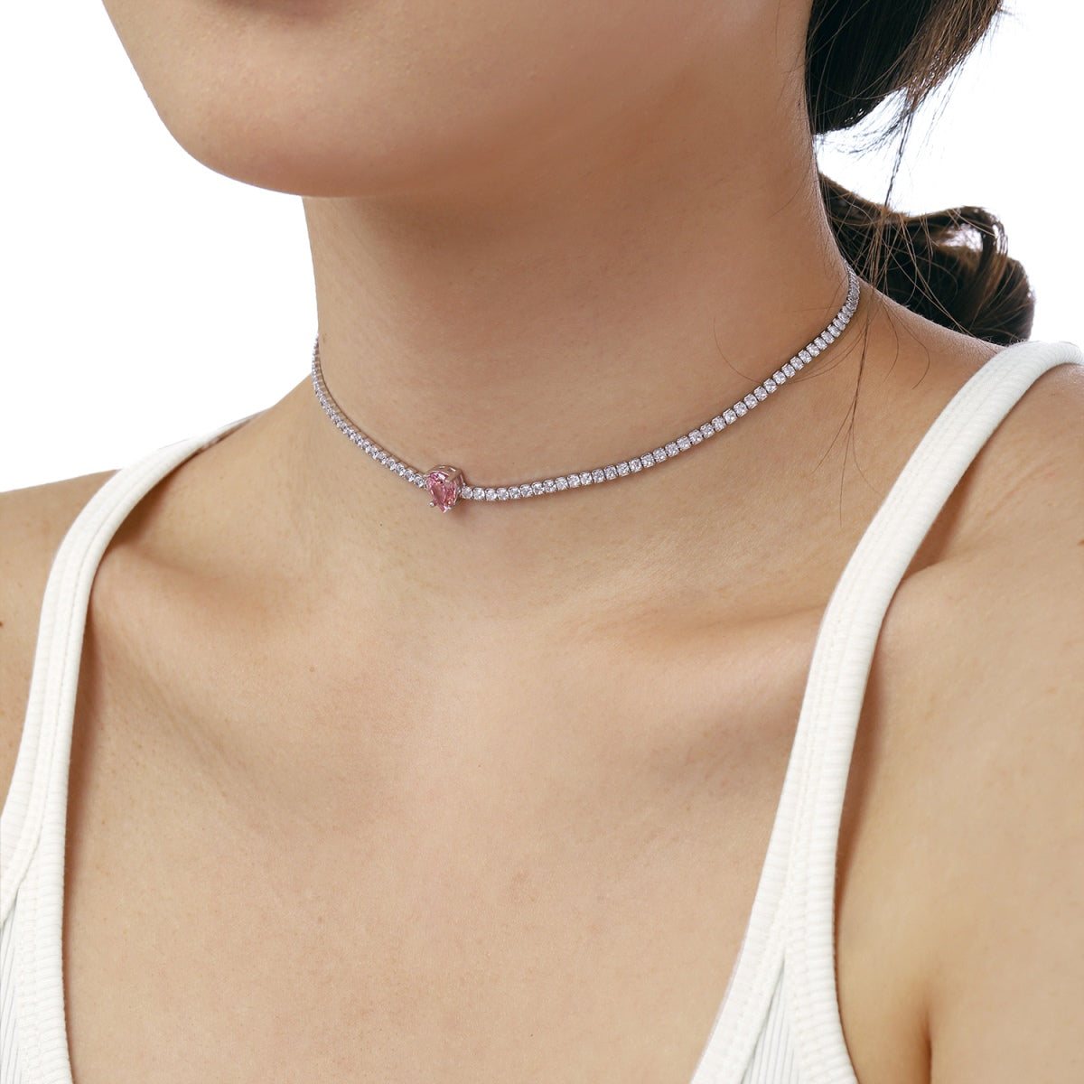 [Elowen Jewels]1.0 carat Unique Pear Cut Tennis Necklace