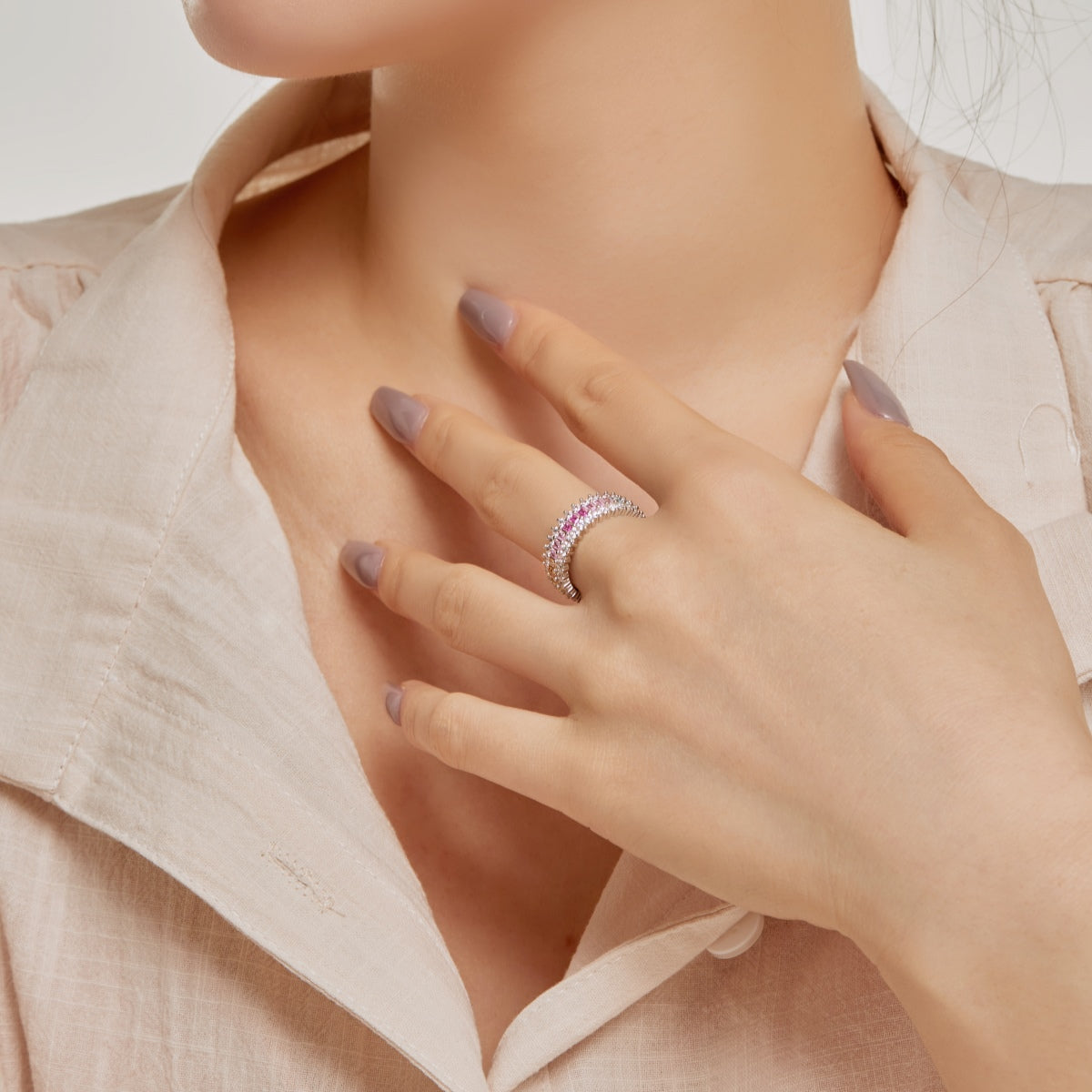 [Elowen Jewels]Ornate Colorful Radiant Cut Daily Ring