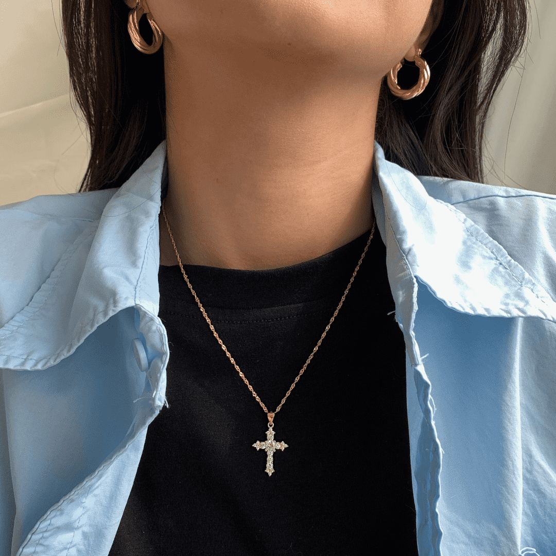 [Elowen Jewels]Delicate Cross Shape Necklace