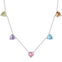 [Elowen Jewel]Sparkling Colorful Heart Cut Necklace