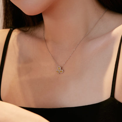 [Elowen Jewels]Elegant Flower Shape Pear Cut Necklace